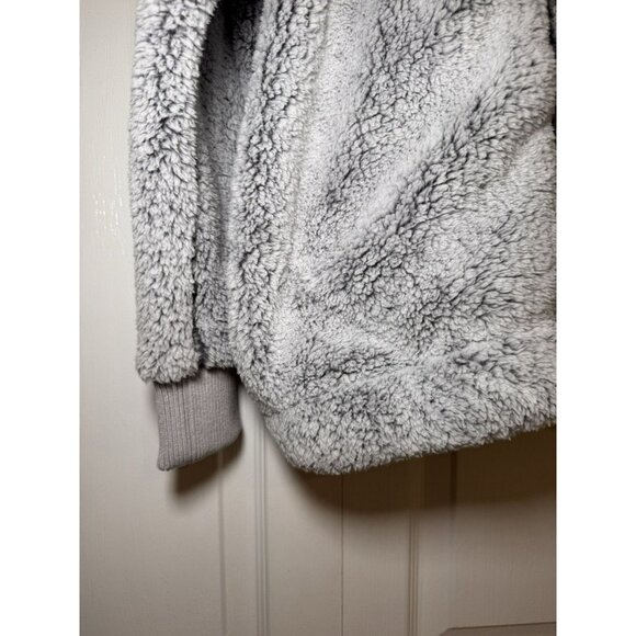 Lou & Grey for Loft Cozy Soft Gray Full Zip Oversized Teddy Bear Jacket Size S - Picture 7 of 13